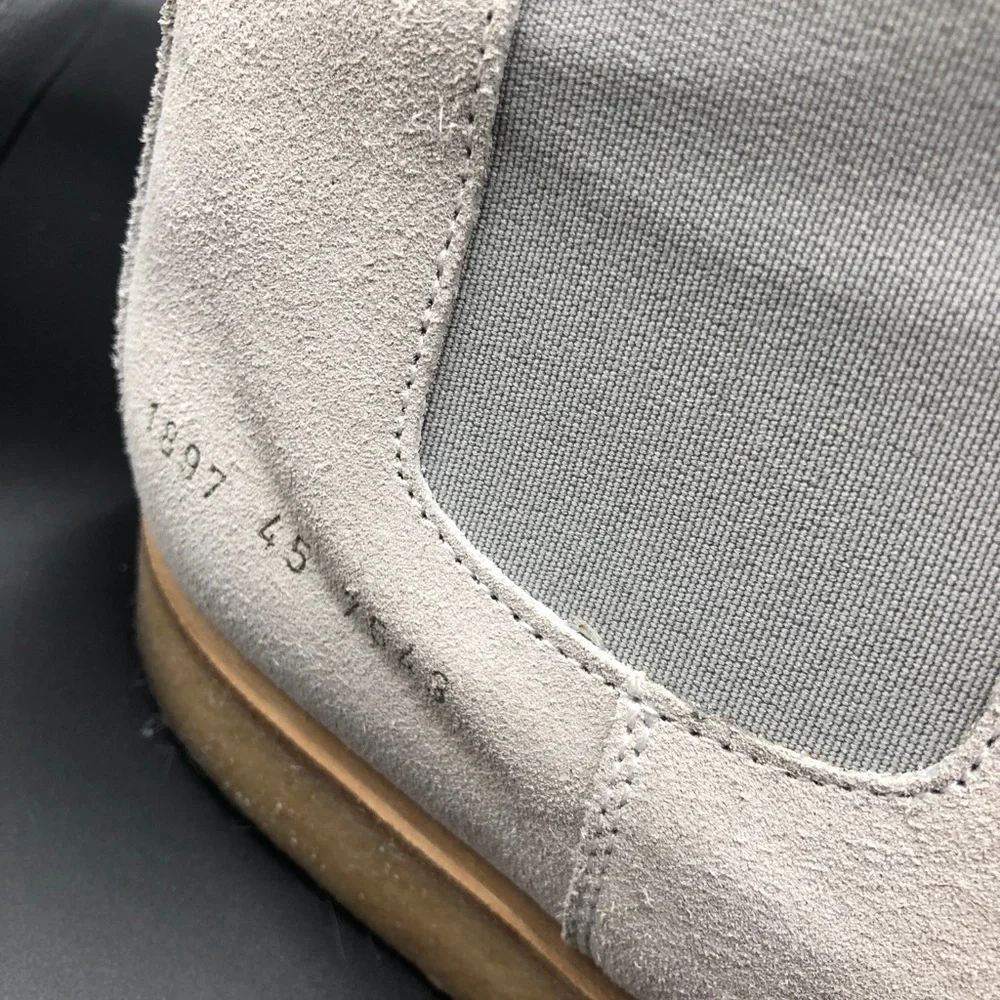 Common Projects Grey Suede Chelsea Boots